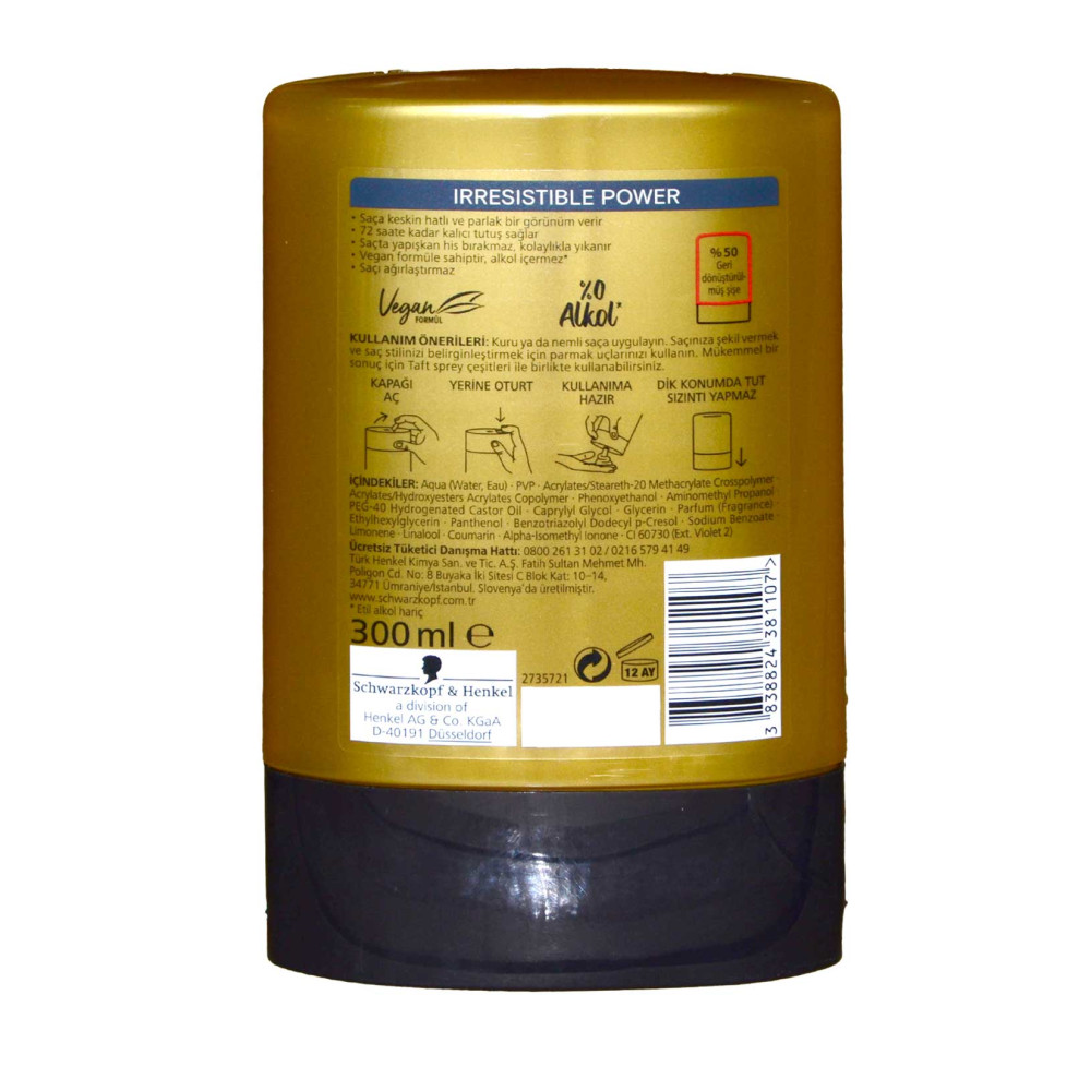 Taft Saç Jölesi 300 ml İrresistable Power