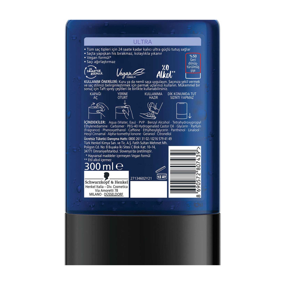 Taft Saç Jölesi 300 ml Ultra