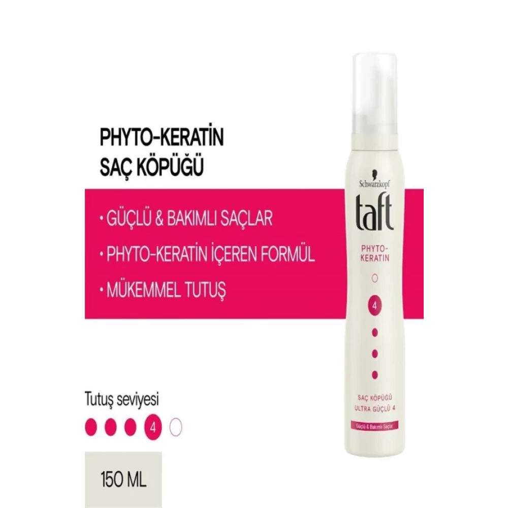 Taft Sac Kopugu Phyto Keratin No.4 Ul Guclu 150 Ml Saç Şekillendirici Köpük Fiyatı