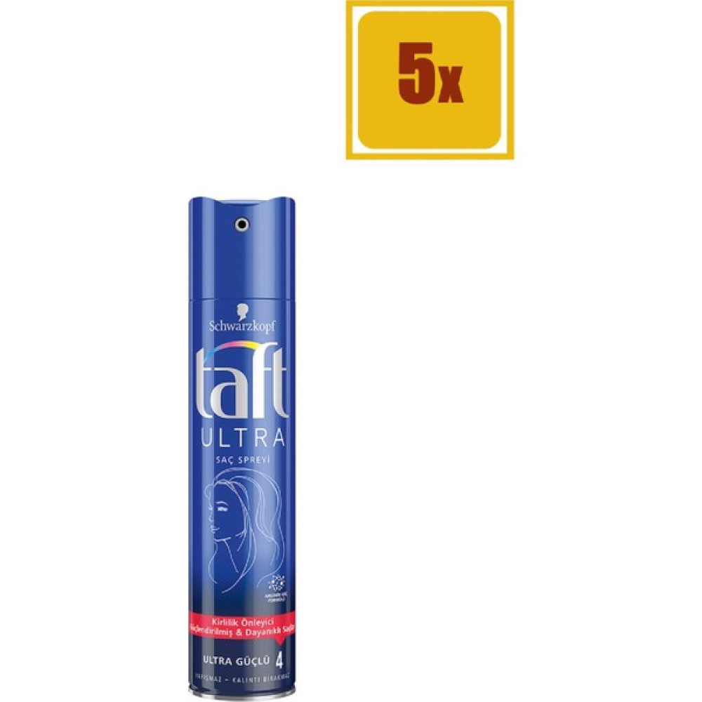 Taft Saç Spreyi Ultra Güçlü 250 ml 5'li Set Saç Şekillendirici Sprey Fiyatı
