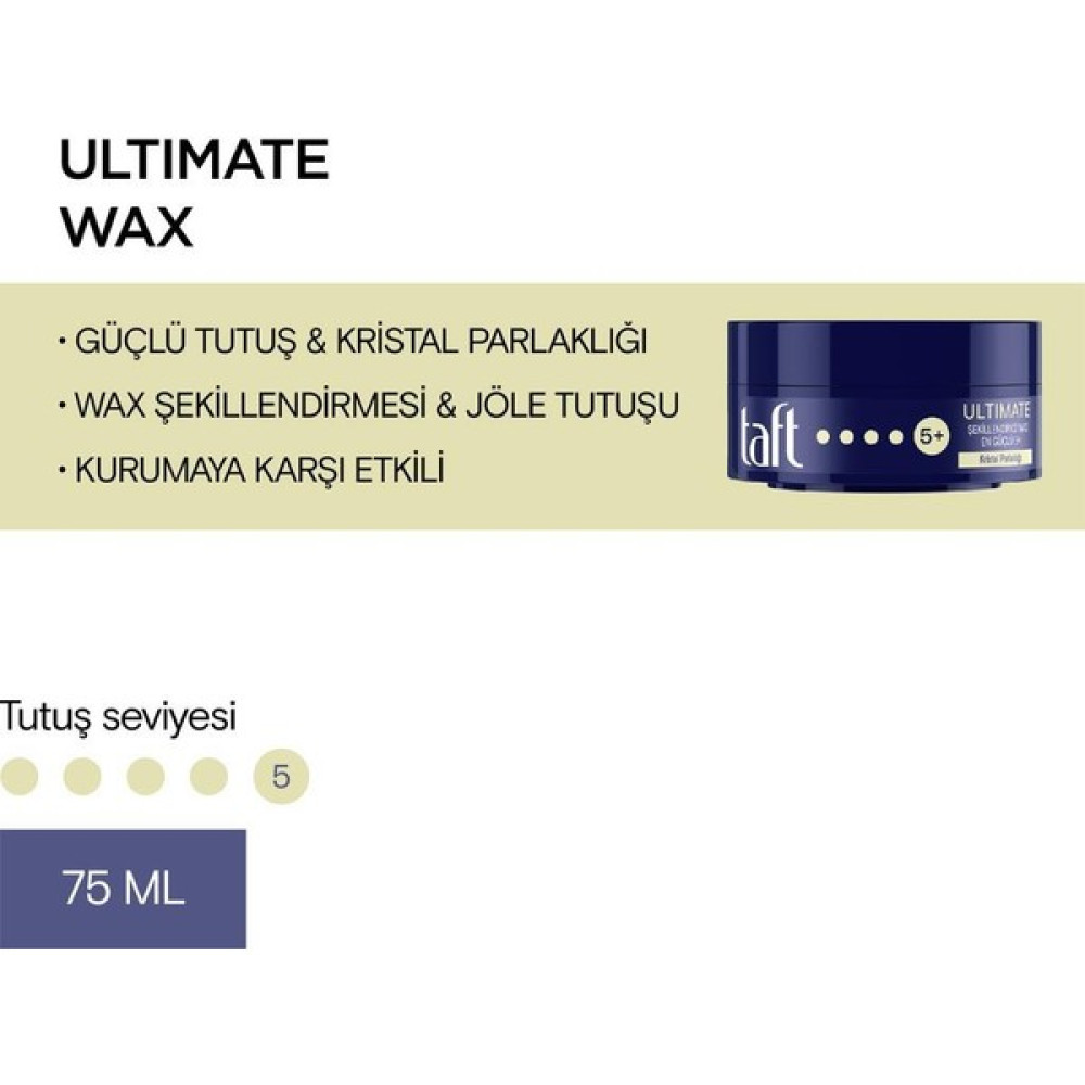 Taft Ultimate Güçlü Tutuş ve Kristal Parlaklık Sağlayan Wax 75 ML Saç Şekillendirici Krem Fiyatı