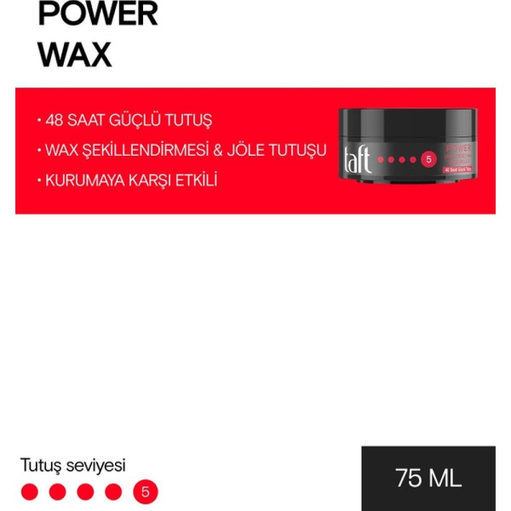 Taft Wax Power 75ML - Renkli Saç Şekillendirici Krem Fiyatı