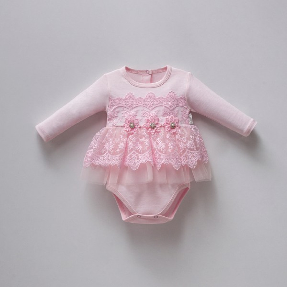 Tafyy Brode Dantelli Uzun Kollu Alttan Çıtlı Bady Bebek Body Fiyatı