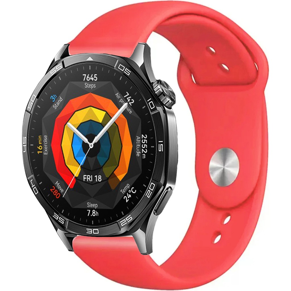 Tagomoon Huawei Watch Gt5 46MM Akıllı Saat ile Uyumlu Yumuşak Dokulu Silikon Kordon Kayış - Kırmızı Akıllı Saat Aksesuarı Fiyatı