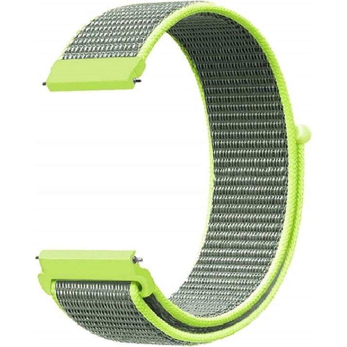 Tagomoon Samsung Galaxy Watch 4 Classic 42MM / 46MM Akıllı Saat Uyumlu Spor Kumaş Desenli Cırt Cırtlı Kordon Kayış - Neon Yeşil Akıllı Saat Aksesuarı Fiyatı