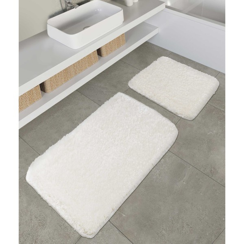 Tagus Peluş 2li Banyo Paspası Beyaz Kaydırmaz Taban 60 x 100 - 50 x 60 Klozet Takımı Fiyatı