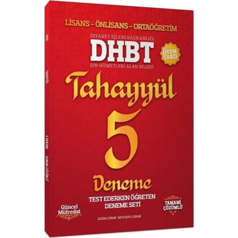 Tahayyül Yayınları 2021 Dhbt 5 Deneme Çözümlü Ders Sınav Kitapları Fiyatı