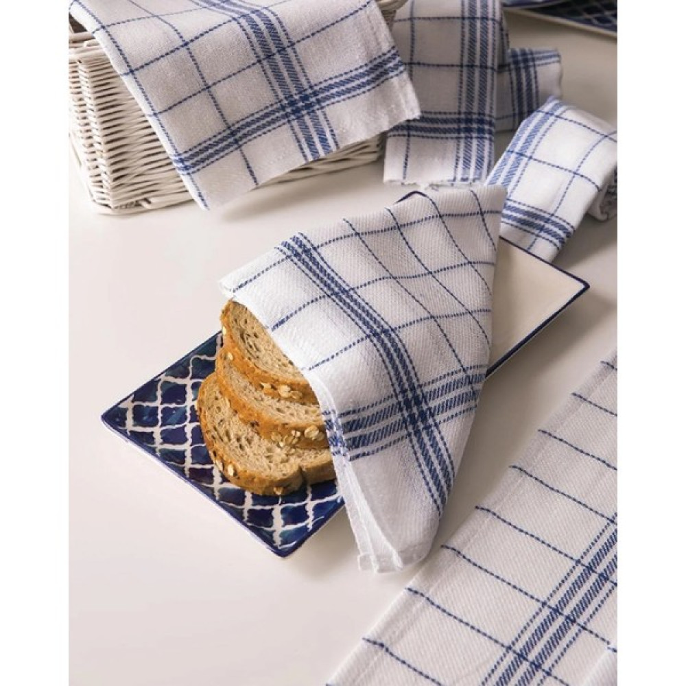 Taht 6 Adet 45 x 45 cm Torşon Bez, Klasik Dokuma Bez, Gıda Bezi, Mayalama Örtüsü, Buldan Işi Bez - Mavi - Beyaz - 6'lı Mutfak Tekstili Fiyatı