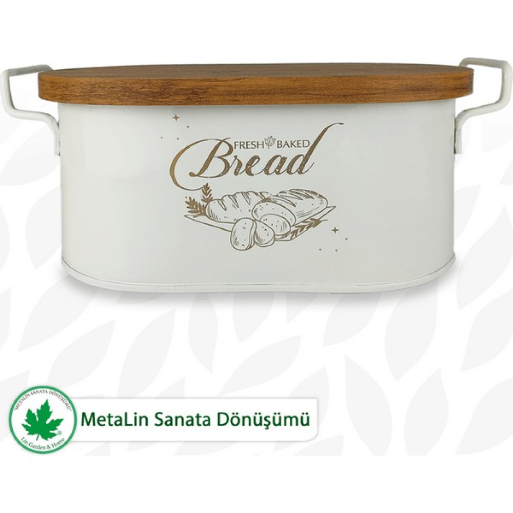 Tahta Kapaklı Metal Ekmeklik, Ahşap Kapaklı Ekmeklik (Bread Baskılı) - Krem Saklama Kapları Fiyatı