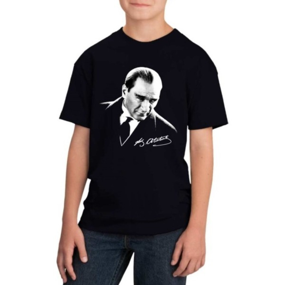 Tahtakale Marketi Çocuk Atatürk Tişört Siyah Atatürk Baskılı T-Shirt Erkek Çocuk T-shirt Fiyatı