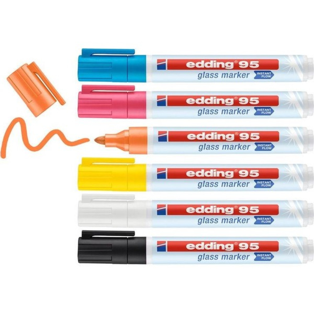 Tahtakalehobi Edding 95 Glass Marker Cam Kalemi 6 Renk Set Kalem Kartuşu & Mürekkebi Fiyatı