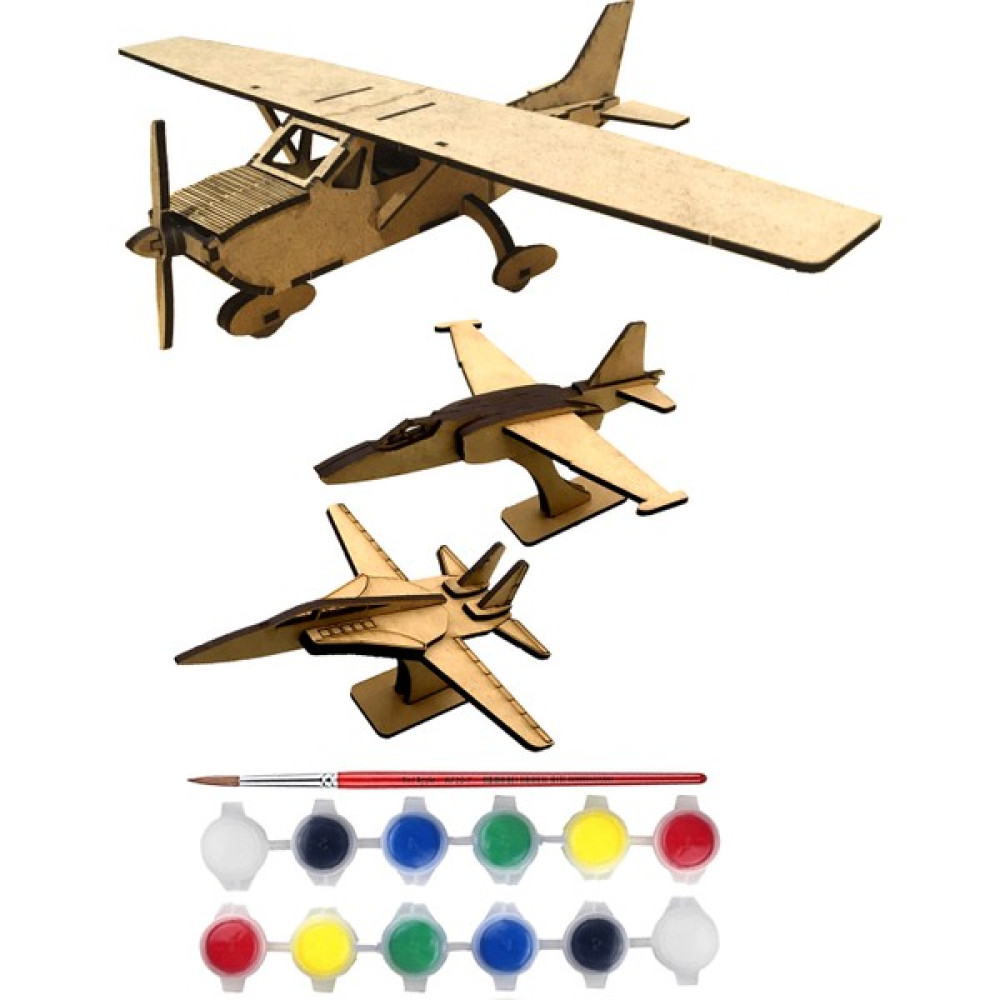 Tahtakurusu Tasarım 3'lü Set Ahşap Oyuncak Maket Model Uçak Boyama Etkinlik Seti Cessna F-14 - Su 25 Ahşap Maket Maket Fiyatı