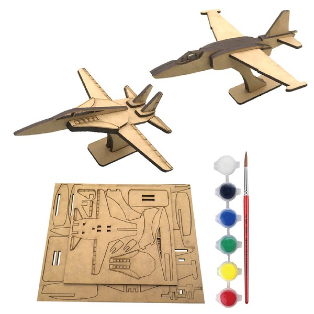 Tahtakurusu Tasarım Eğitici Montessori Ahşap Oyuncak Jet Uçak Maket Puzzle Boyama Seti Maket Fiyatı