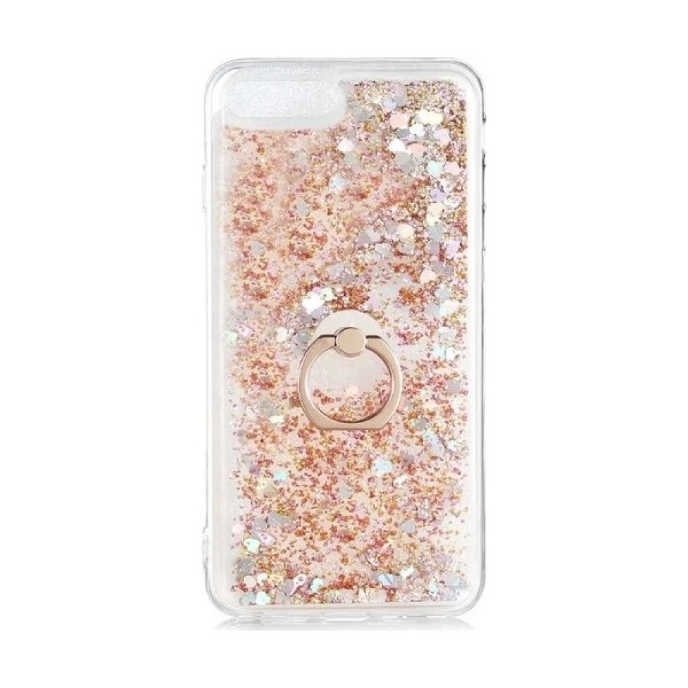 TahTicMer Apple iphone 6s Plus Kılıf Pullu Sulu Yüzüklü Kalp Simli Standlı Silikon Milce Kapak Luxury - Gold Cep Telefonu Kılıfı Fiyatı