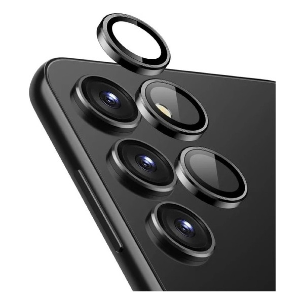 TahTicMer Samsung Galaxy S23 S911 Uyumlu Kamera Lens Koruyucu Kırılmaz Metal Çerçeveli Kamera Lens Koruma - Siyah Cep Telefonu Ekran Koruyucusu Fiyatı