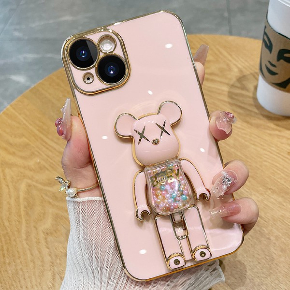 TahTicMer Samsung Galaxy S23 S911 Uyumlu Kılıf Baby Gizli Standlı Silikon Tutuculu Katlanabilir Lazer Tpu - Pudra Cep Telefonu Kılıfı Fiyatı