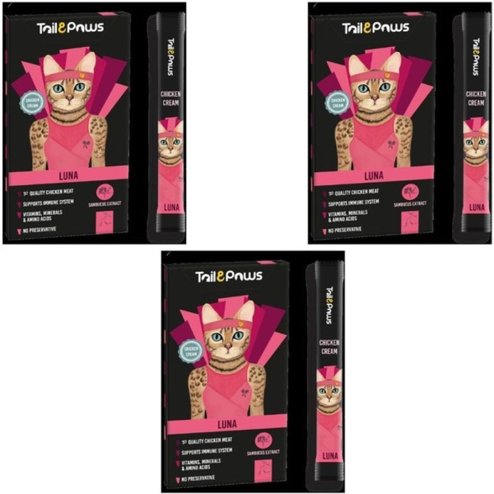 Tail & Paws Luna Tavuklu ve Multivitaminli Şekersiz Sıvı Kedi Ödül Maması 15GR (5'li) x 3 Adet Evcil Hayvan Ürünleri Fiyatı