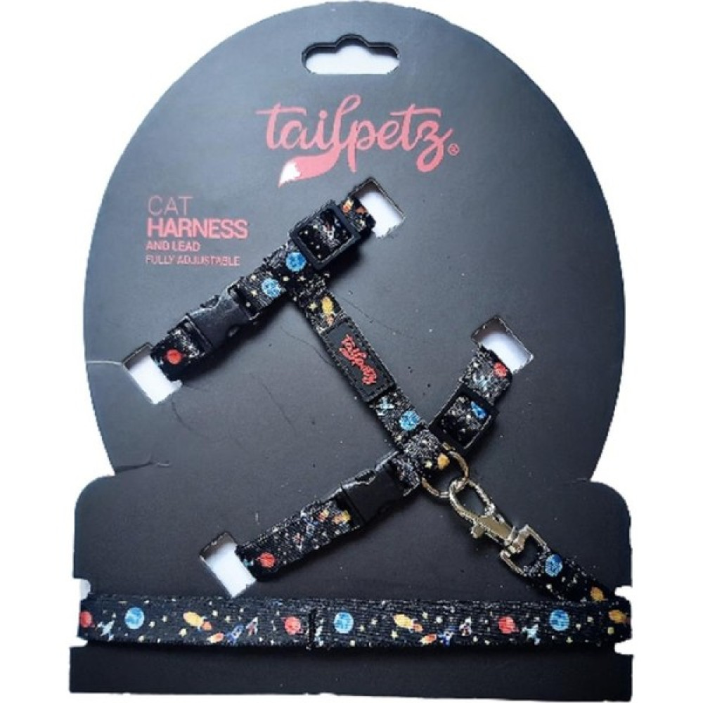 Tailpetz Cat Harnes Space Ayarlanır Kedi Gezdirme Takım Tasması - Renkli - Tek Ebat Evcil Hayvan Ürünleri Fiyatı