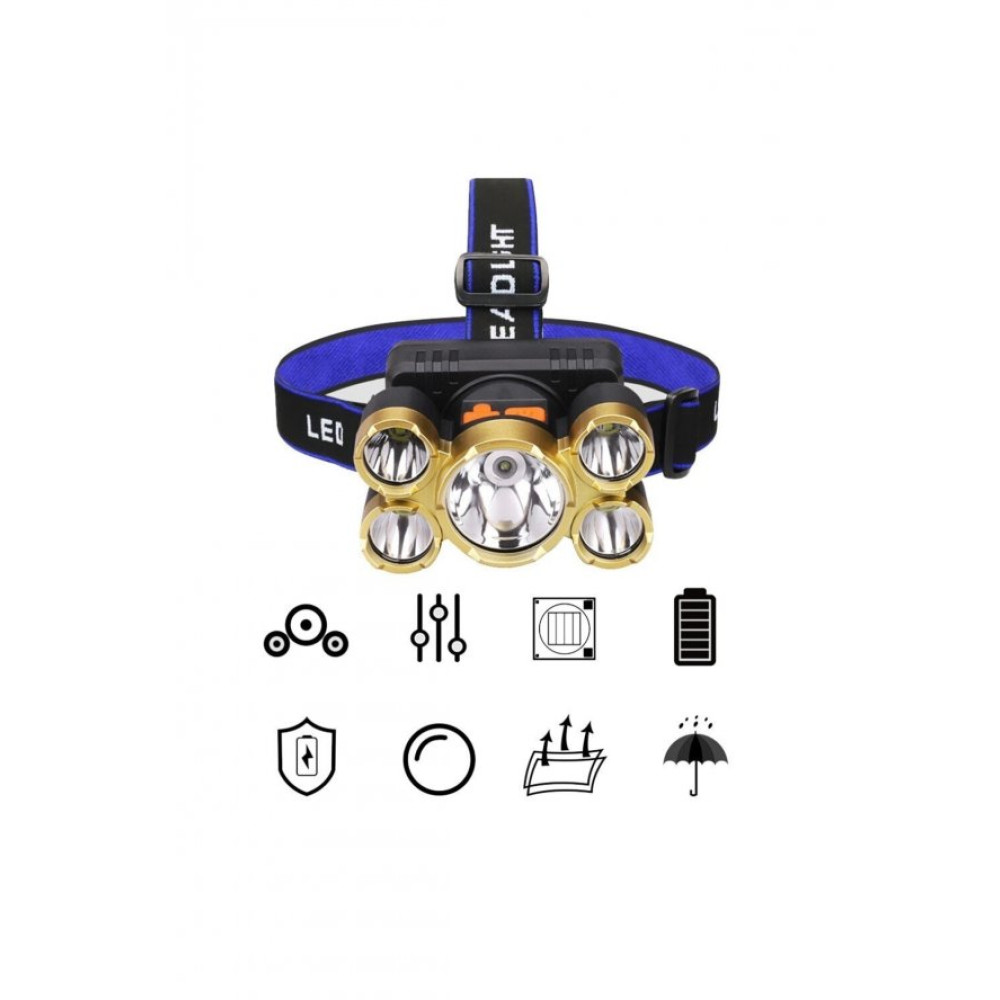 Taka Riko 150W Ultra Guclu Led Sarjli 5 Led 5X Cree Led Kafa Feneri Avci Feneri Balikci Kamp Lambasi El Feneri Fiyatı