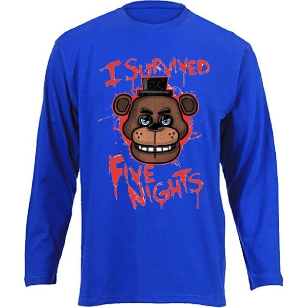 TakeTshirt Five Nights At Freddy's Fnaf Uzun Kollu Çocuk Tişört Mavi Erkek Çocuk T-shirt Fiyatı