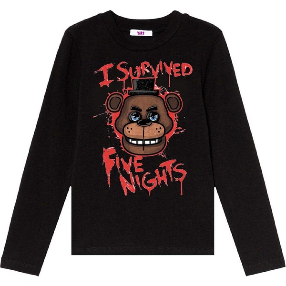 TakeTshirt Five Nights At Freddy's Fnaf Uzun Kollu Çocuk Tişört Siyah Erkek Çocuk T-shirt Fiyatı