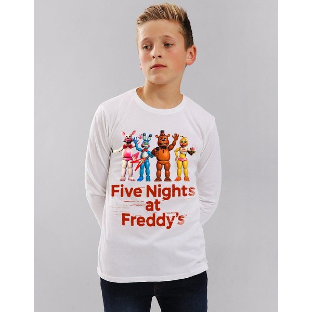 TakeTshirt Fnaf Uzun Kollu Çocuk Tişört Beyaz Erkek Çocuk T-shirt Fiyatı