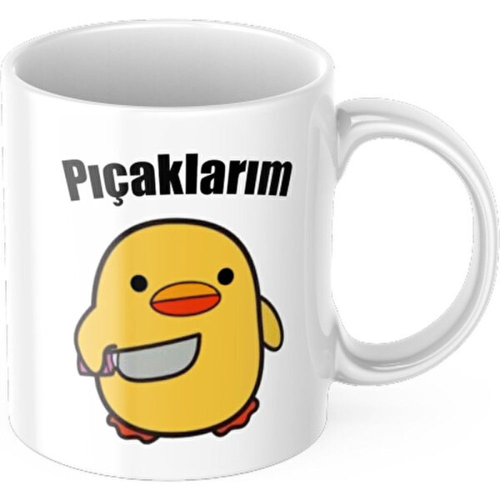 TakeTshirt Pıçaklarım Komik Civciv Kupa Bardak Komik Yazılı Hediyelik Kahve Çay Kupası - Beyaz - 320 ml Fincan / Bardak / Kahve Takımı Fiyatı