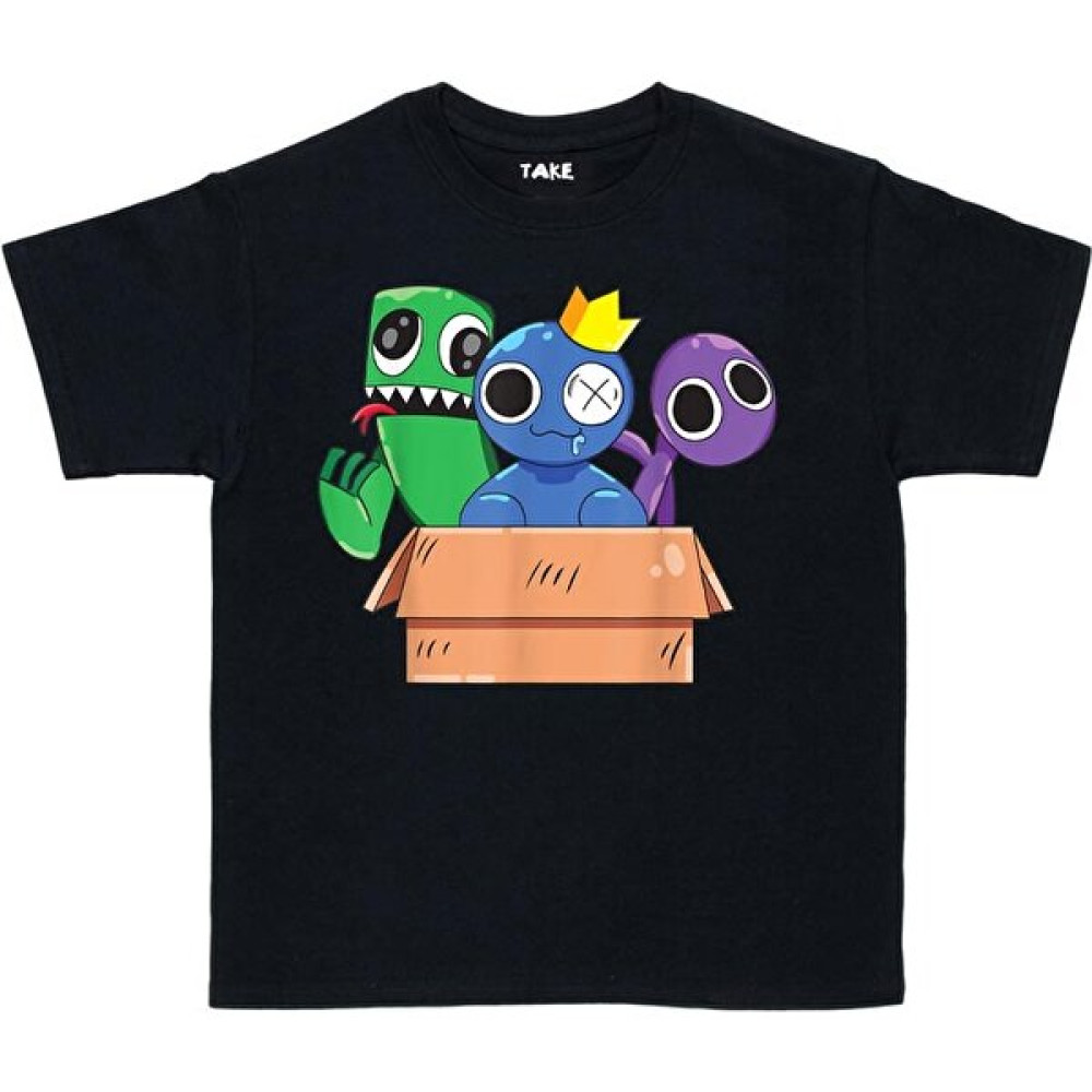 TakeTshirt Rainbow Friends Çocuk Tişört Yeni Model Siyah Erkek Çocuk T-shirt Fiyatı