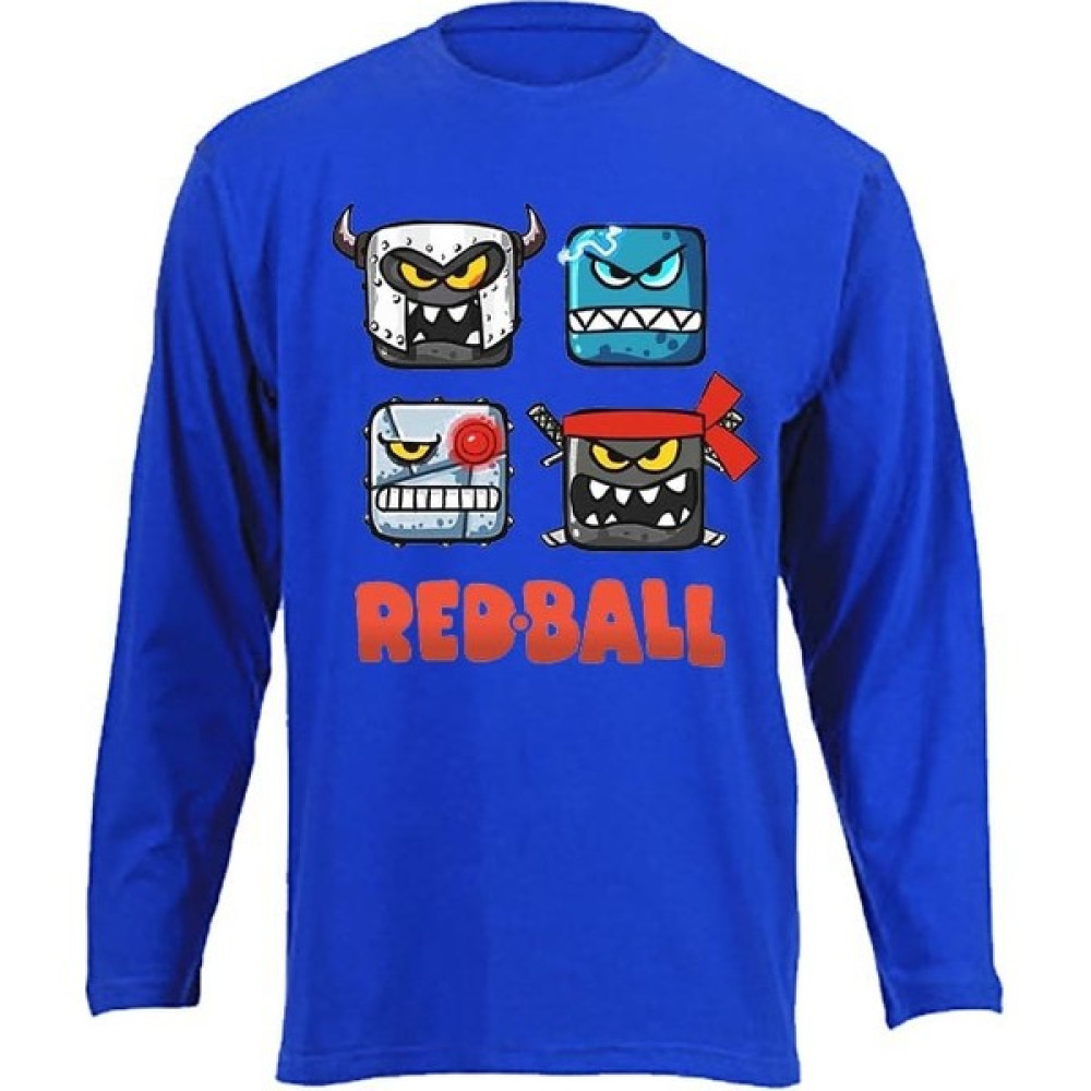 TakeTshirt Red Ball Uzun Kol Çocuk Tişört Mavi Erkek Çocuk T-shirt Fiyatı