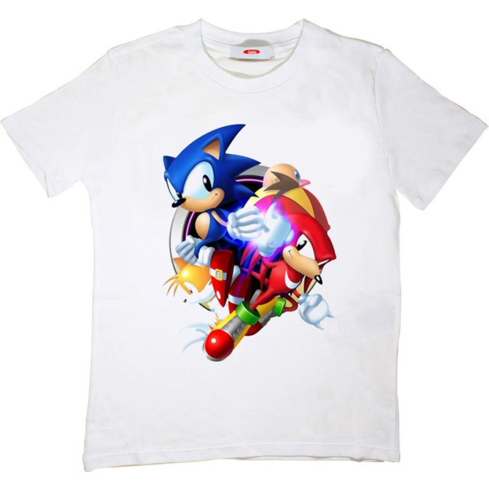 TakeTshirt Sonic Çocuk Tişört Beyaz Unisex Erkek Çocuk T-shirt Fiyatı