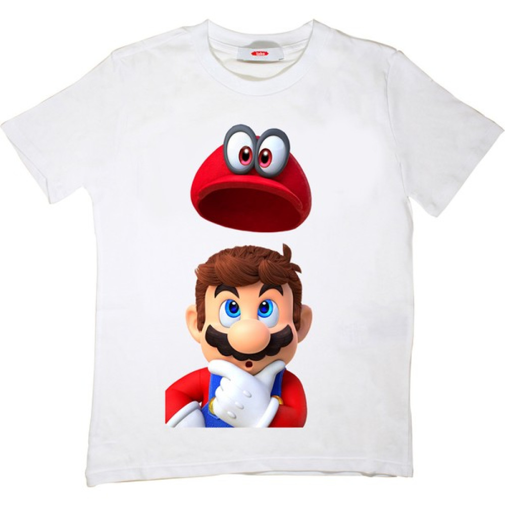 TakeTshirt Super Mario Çocuk Tişört Beyaz Unisex Erkek Çocuk T-shirt Fiyatı