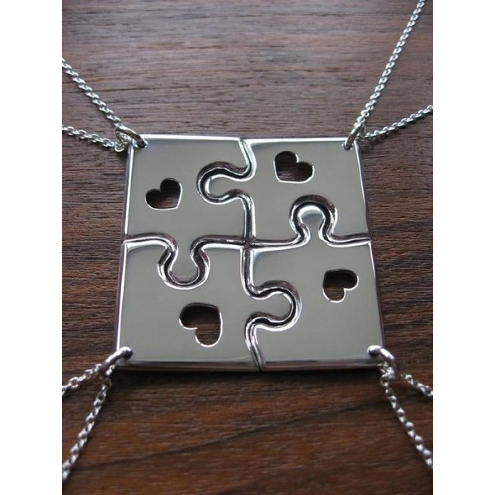 Takı Store Dörtlü Puzzle Dostluk Kolyesi Gümüş Kolye Fiyatı