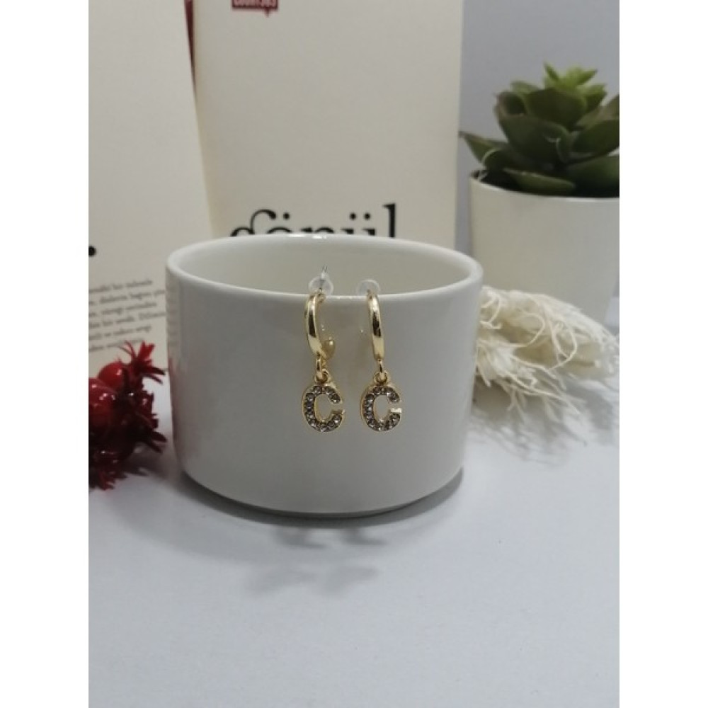 Takıcıdayım Gold Harf Küpe C Altın, Takı & Aksesuar Fiyatı