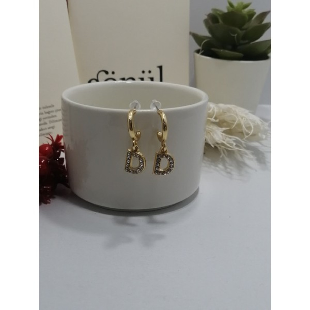 Takıcıdayım Gold Harf Küpe D Altın, Takı & Aksesuar Fiyatı