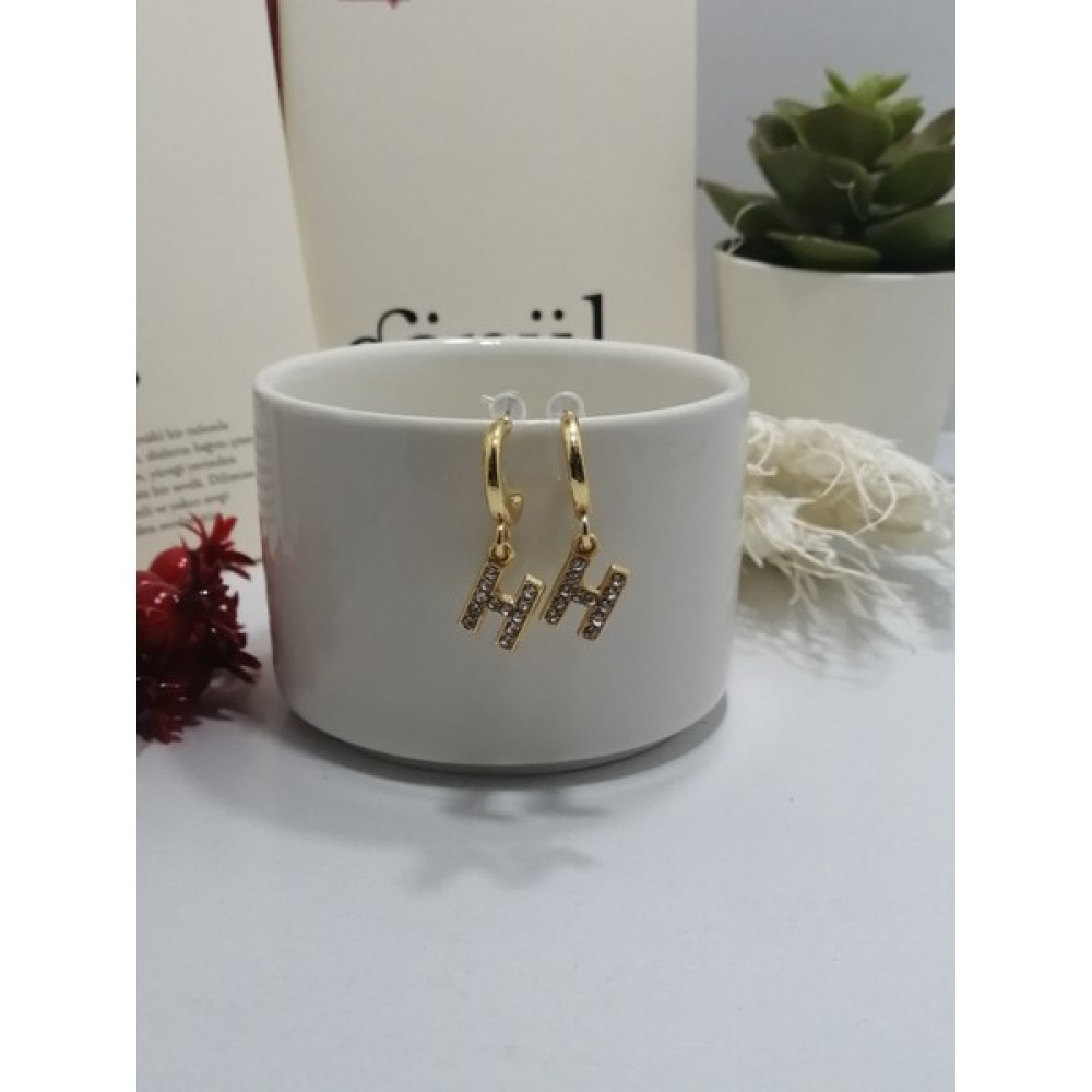 Takıcıdayım Gold Harf Küpe H Altın, Takı & Aksesuar Fiyatı