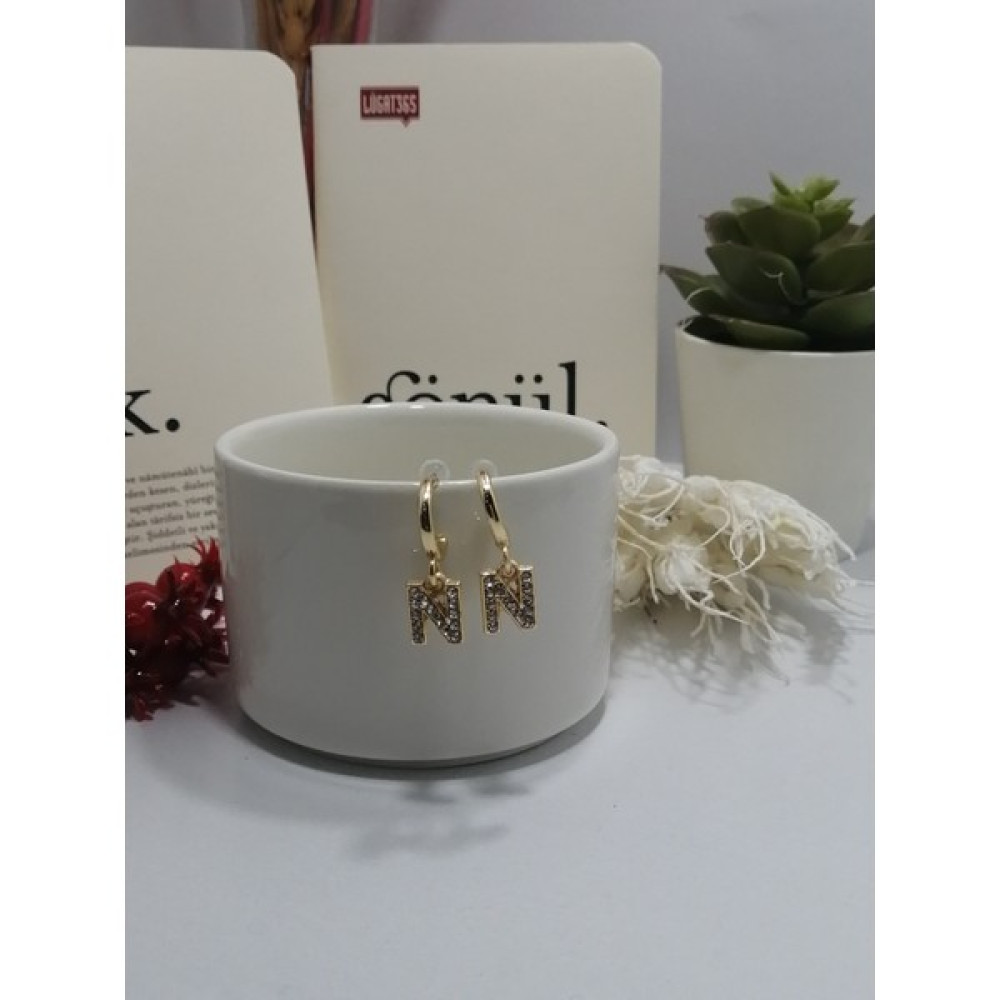 Takıcıdayım Gold Harf Küpe N Altın, Takı & Aksesuar Fiyatı