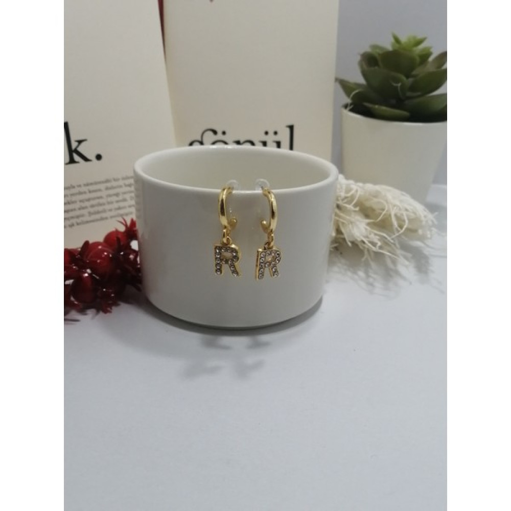 Takıcıdayım Gold Harf Küpe R Altın, Takı & Aksesuar Fiyatı