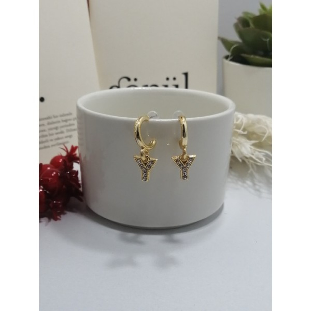 Takıcıdayım Gold Harf Küpe Y Altın, Takı & Aksesuar Fiyatı