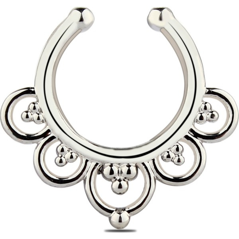 Takıconcept Deliksiz Fake Dudak Burun Kulak Piercing Fake Septum - Gri Altın & Gümüş Piercing Fiyatı