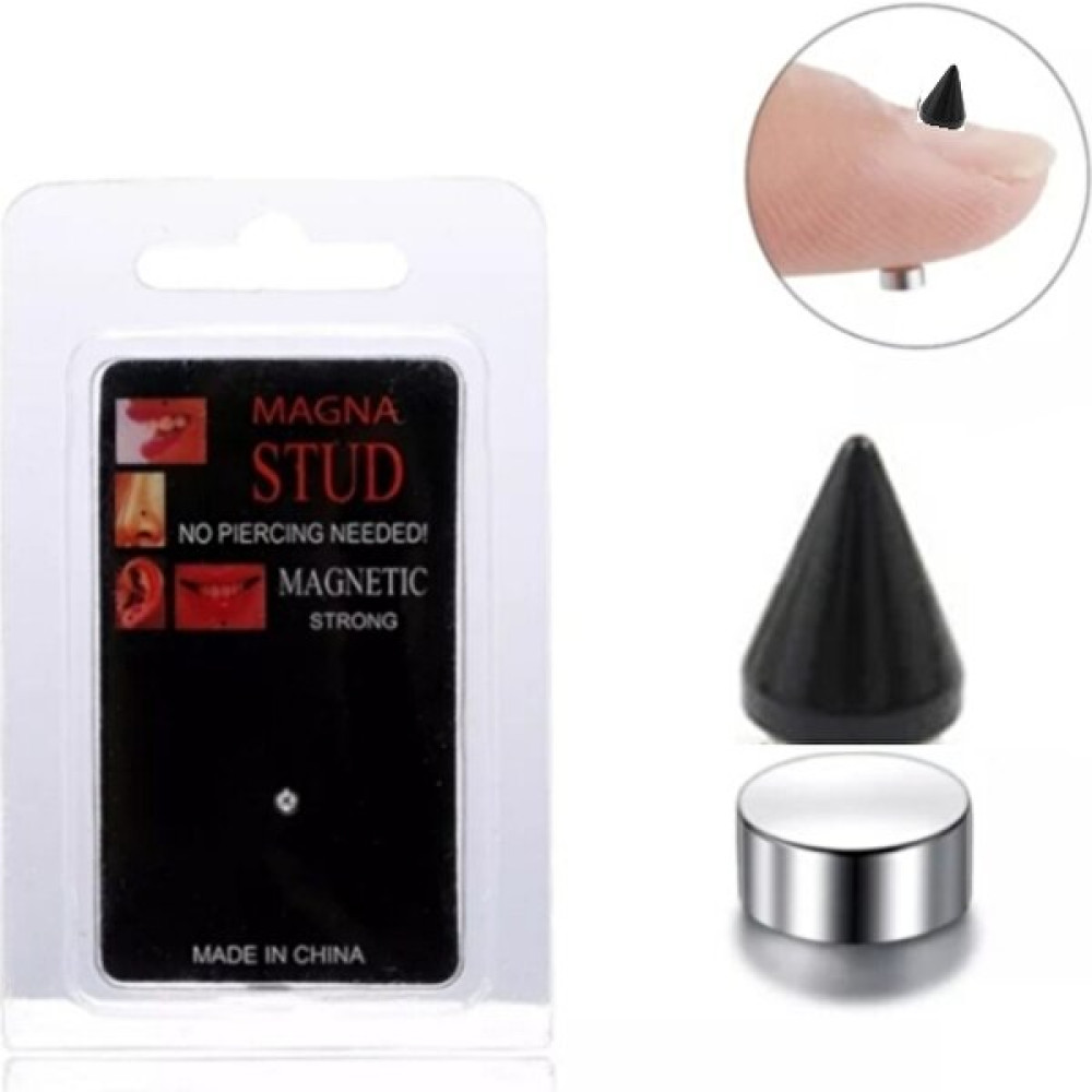 Takıconcept Deliksiz Mıknatıslı Fake Sivri Piercing - Siyah Altın & Gümüş Piercing Fiyatı