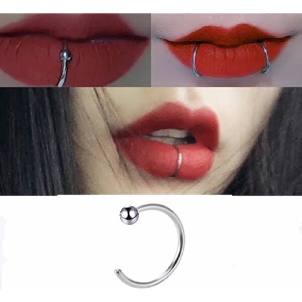 Takıconcept Deliksiz Sıkıştırma Fake Dudak Burun Kulak Piercing Septum - Gri Altın & Gümüş Piercing Fiyatı