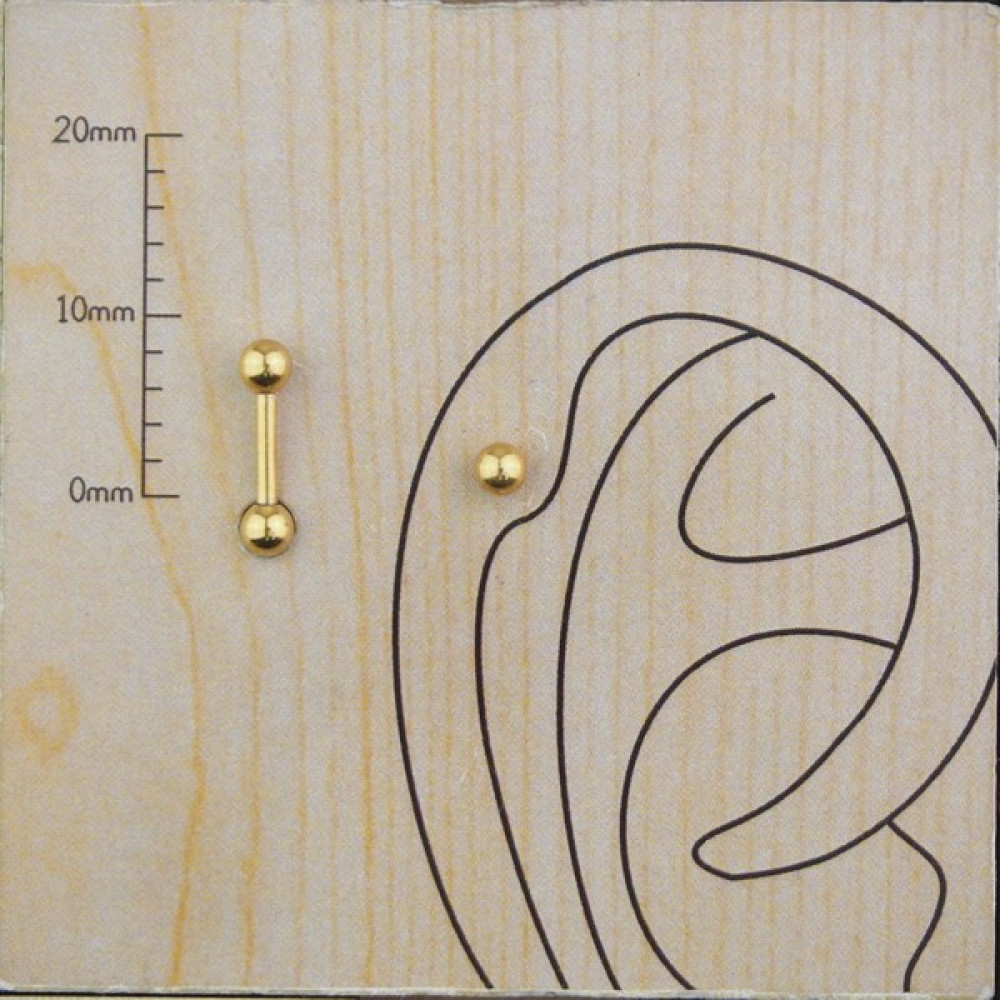 Takıdan Gold Cerrahi Çelik Kıkırdak Helix Piercing 6mm Altın & Gümüş Piercing Fiyatı