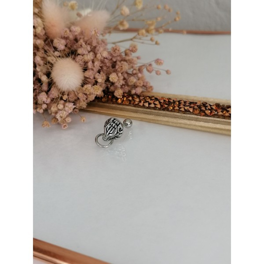 Takıdan Halkalı Puma Cerrahi Çelik Kıkırdak Tragus Piercing&küpe 6mm - Gümüş Altın & Gümüş Piercing Fiyatı