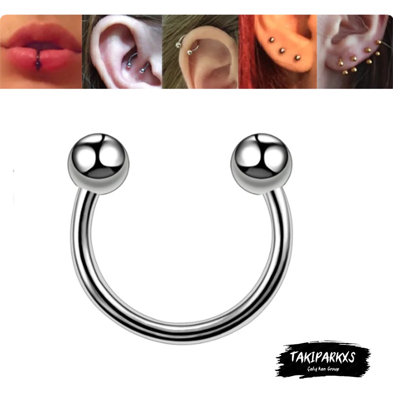 Takıparkxs 316L Cerrahi Çelik 8 mm Top Uçlu Silver Septum Piercing, Kulak Burun Dudak Kaş Kullanımına Uygundur Diğer Fiyatı