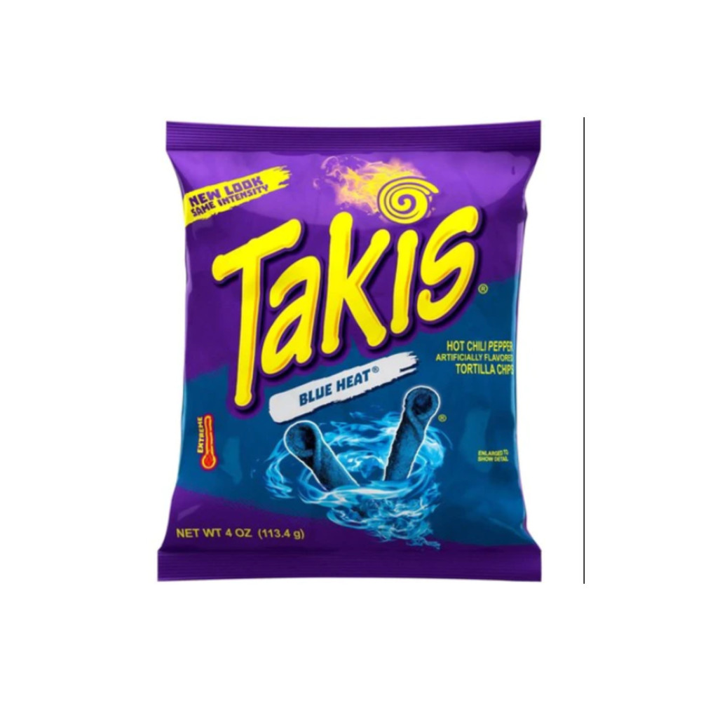Takis Blue Heat Chili Pepper And Lime Tortilla Chips 4oz (113gm) Cips Fiyatı
