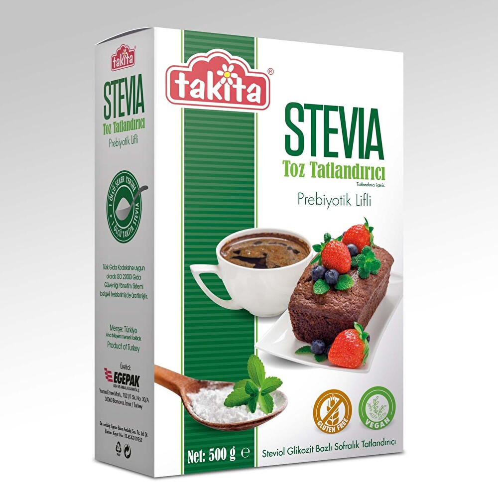Takita Stevia Prebiyotik Lifli Toz Tatlandırıcı 500 g Tatlı ve Pasta Malzemeleri Fiyatı