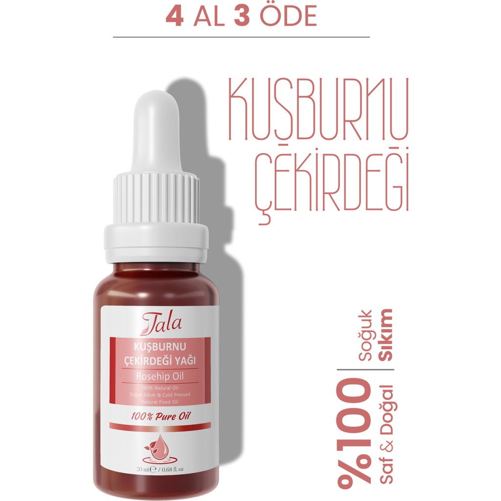 Tala %100 Saf ve Doğal Kuşburnu Çekirdeği Yağı Soğuk Sıkım 20 ml Nemlendiriciler Fiyatı