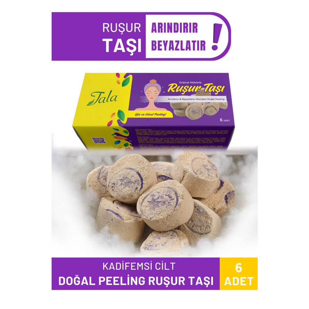 Tala 6 Adet İran Ruşur Taşı Mühürlü Doğal Peeling (İran Hamam Taşı) Vücut Bakımı Fiyatı