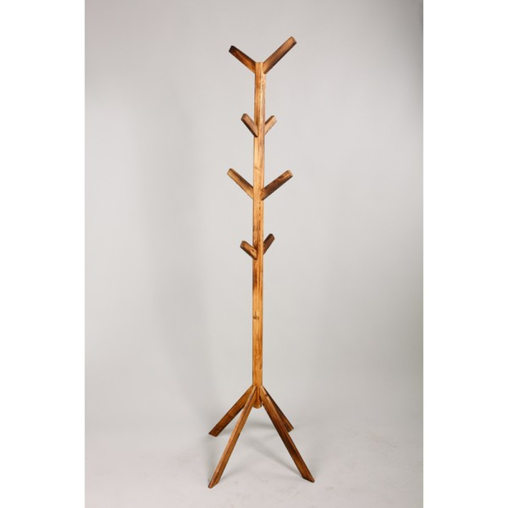 Talasch Ahşap Ayaklı Askılık 8 Askılı 180 cm Modern Elbise Askısı Portmanto Ceviz Naturel - Ceviz Rengi Vestiyer Fiyatı