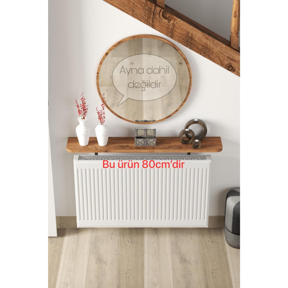 TALAŞTOZUM Atlantik Çam Petek Üstü Uçan Raf & Dresuar Duvar Montajsız Oval Kesim 80 Cm Dresuar / Konsol Fiyatı